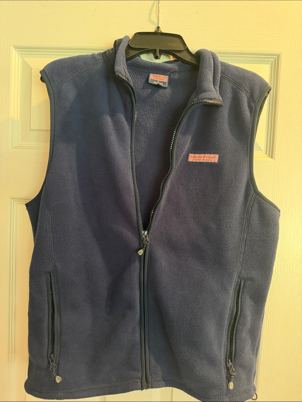 Vineyard Vines Navy Zip-Up Fleece Vest